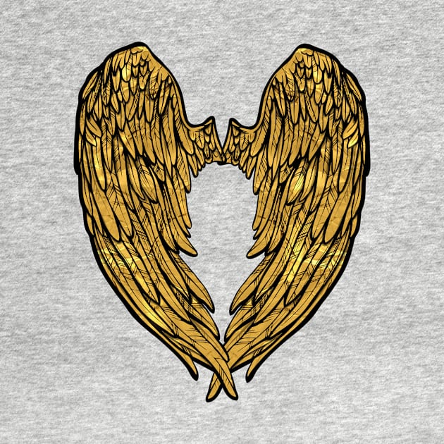 Angels Wings gold print T-Shirt, Phone Case and Others by SusanaDesigns